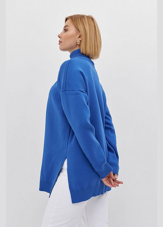 Синий демисезонный свитер женский вязаный теплый синий mkrm4035-1 Modna KAZKA