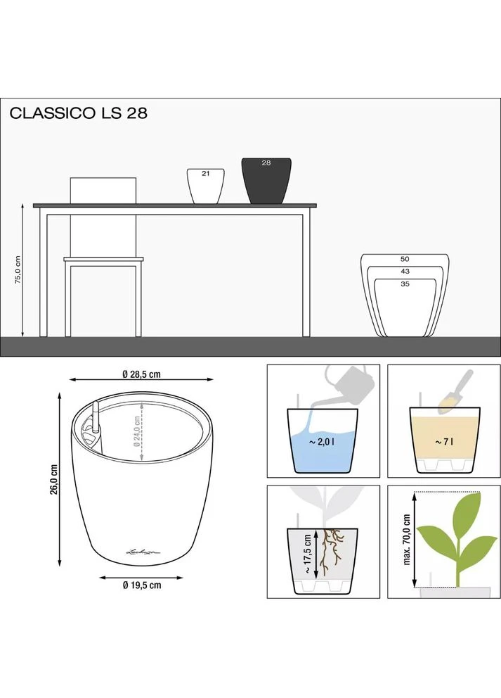 Кашпо Classico Premium LS 35 Сіро-коричневий (16065) Lechuza (332613178)
