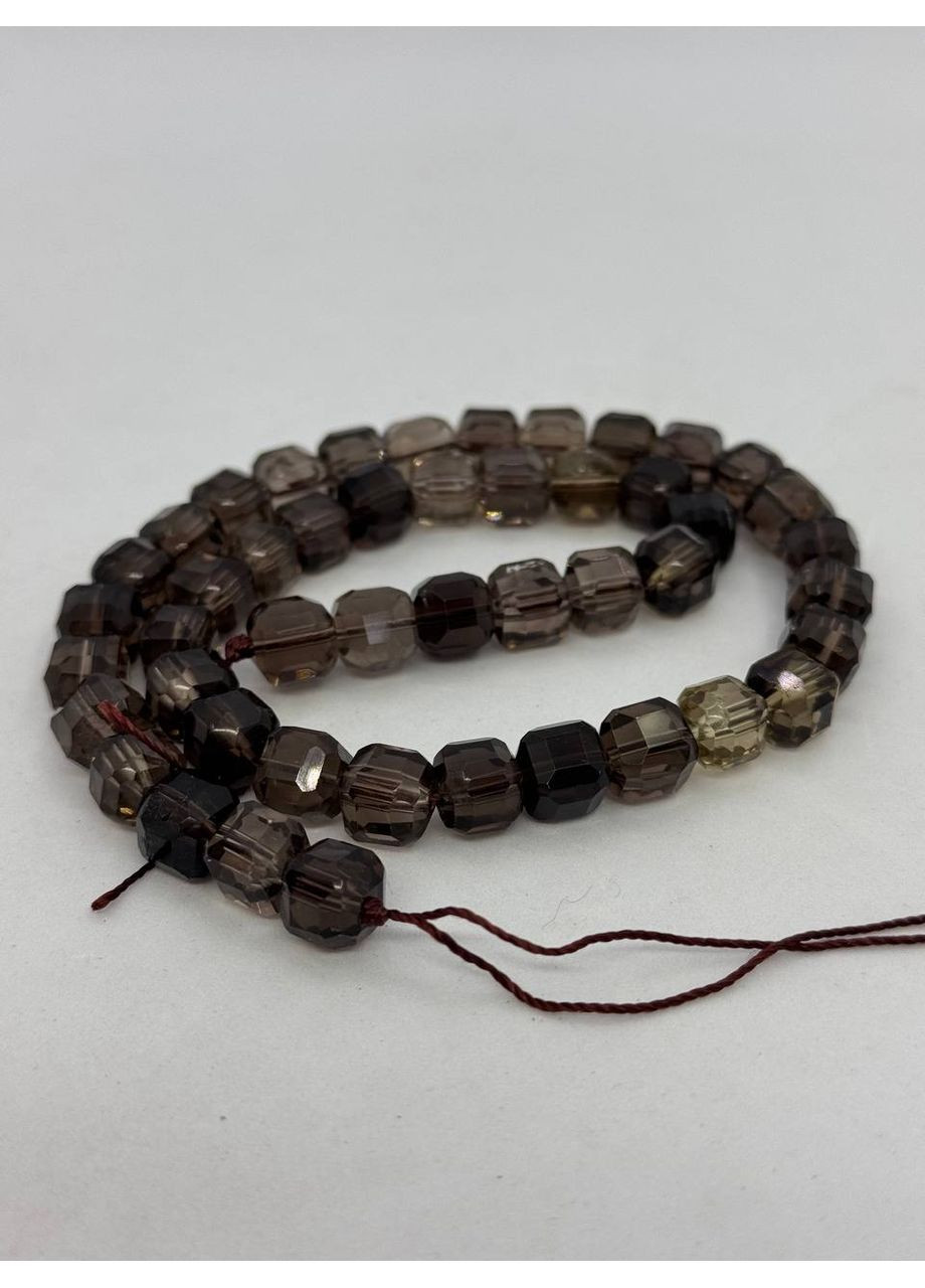 Димчастий кварц на нитці без застібки 9*9 мм 40 см Сірий No Brand (368561679)