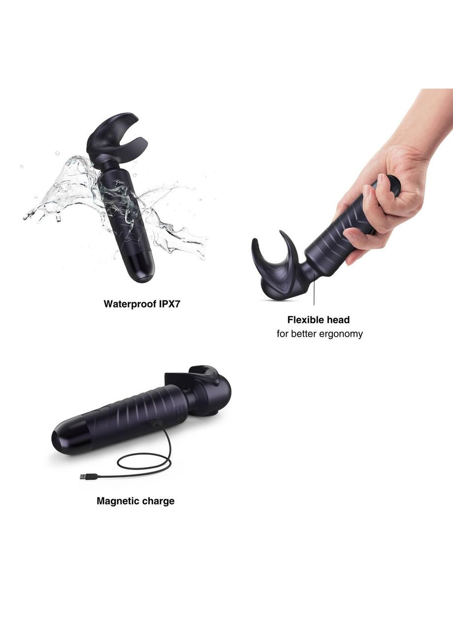 Мастурбатор-вибромассажер Manwan MAN.WAND EVO Black Plum, отлично для пар, виброминет No Brand (366879517)