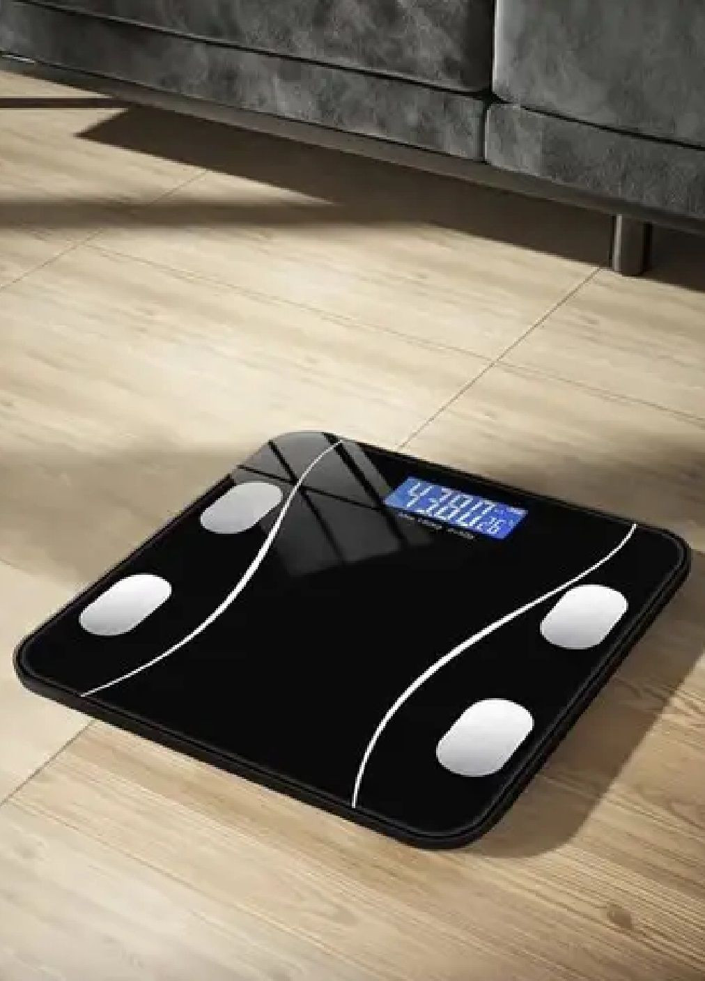 Розумні підлогові електронні ваги з Bluetooth вимірюванням 8 різних параметрів міцність до 180 кг 26х26х2,2 см (478089-Prob) Unbranded (302467613)