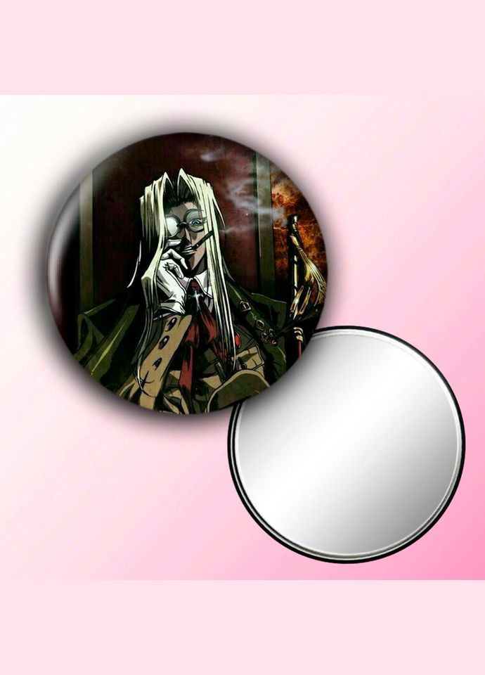 Дзеркальце косметичне кишенькове Аніме Хеллсінг #0009 із малюнком круглий 56 мм No Brand (309155832)