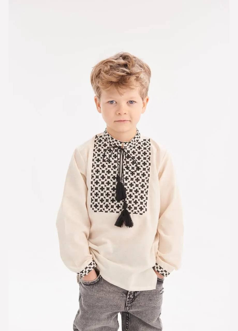 Бежева вишиванка бандера хлоп. kh255 MEREZHKA (328199806)