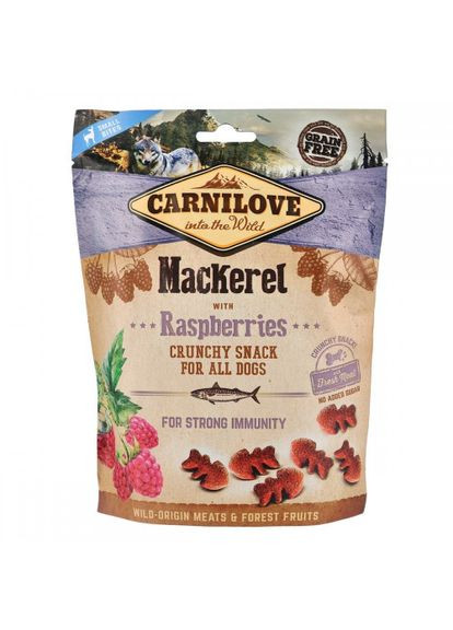 Ласощі Dog Crunchy Snack для собак, скумбрія та малина, 200 г Carnilove (331651934)