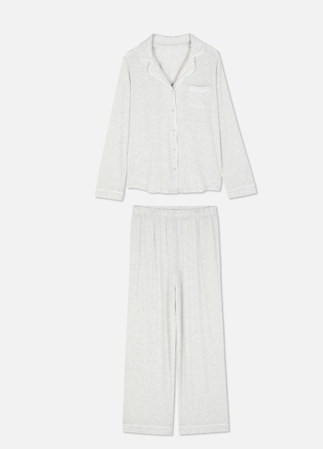 Серая всесезон женская пижама jersey long sleeve boyfriend домашний комплект зеленый (8236) рубашка + брюки Primark