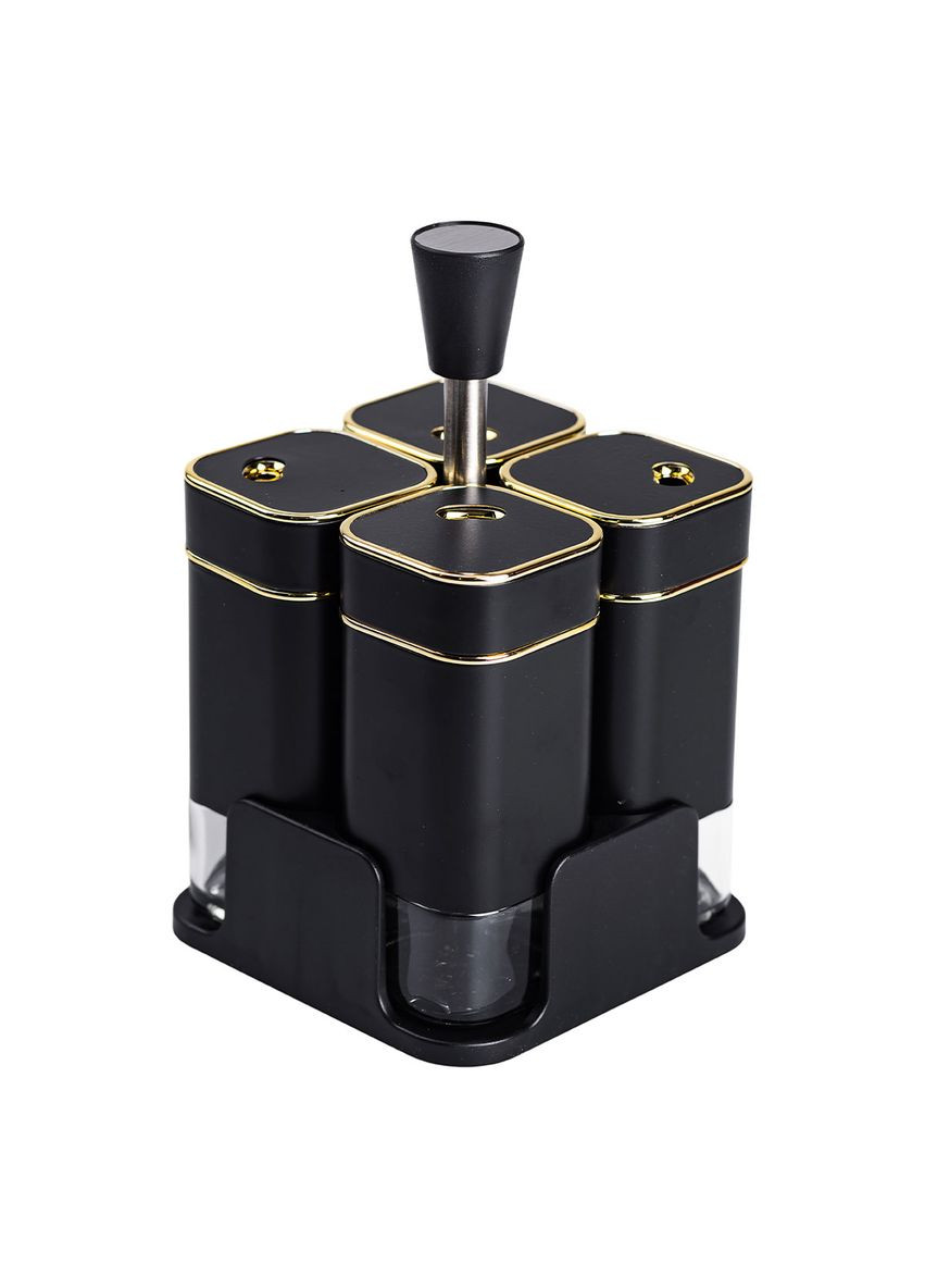 Набор для специй на подставке 4 стеклянные емкости 120 мл для хранения приправ стильный органайзер ProDobro (364190500)