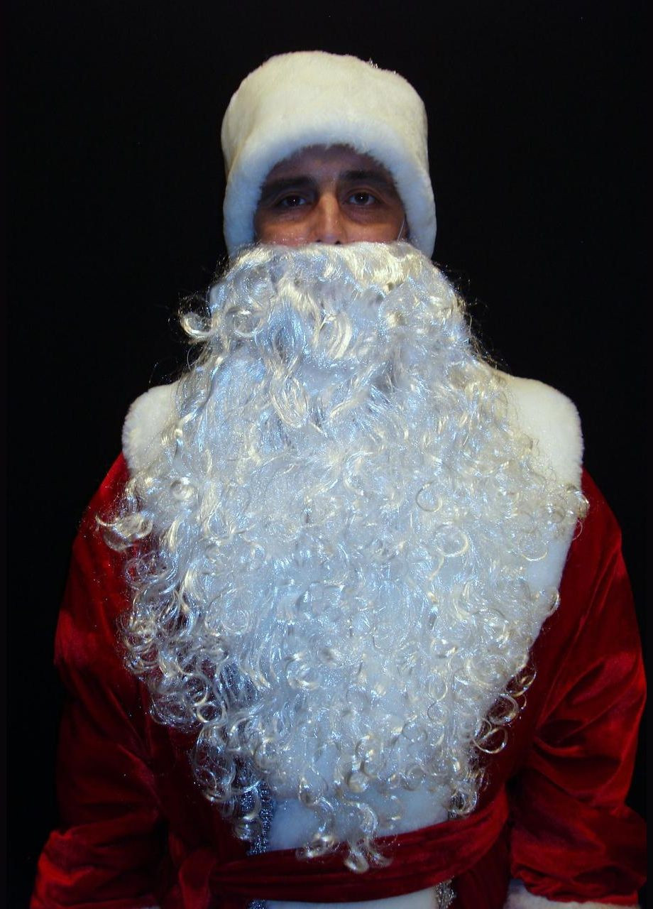 Борода белая 50 см 95 г св. Николая/Санта Клауса/Деда Мороза/старца/колдуна - АРТИСТИЧЕСКАЯ No Brand (370135540)