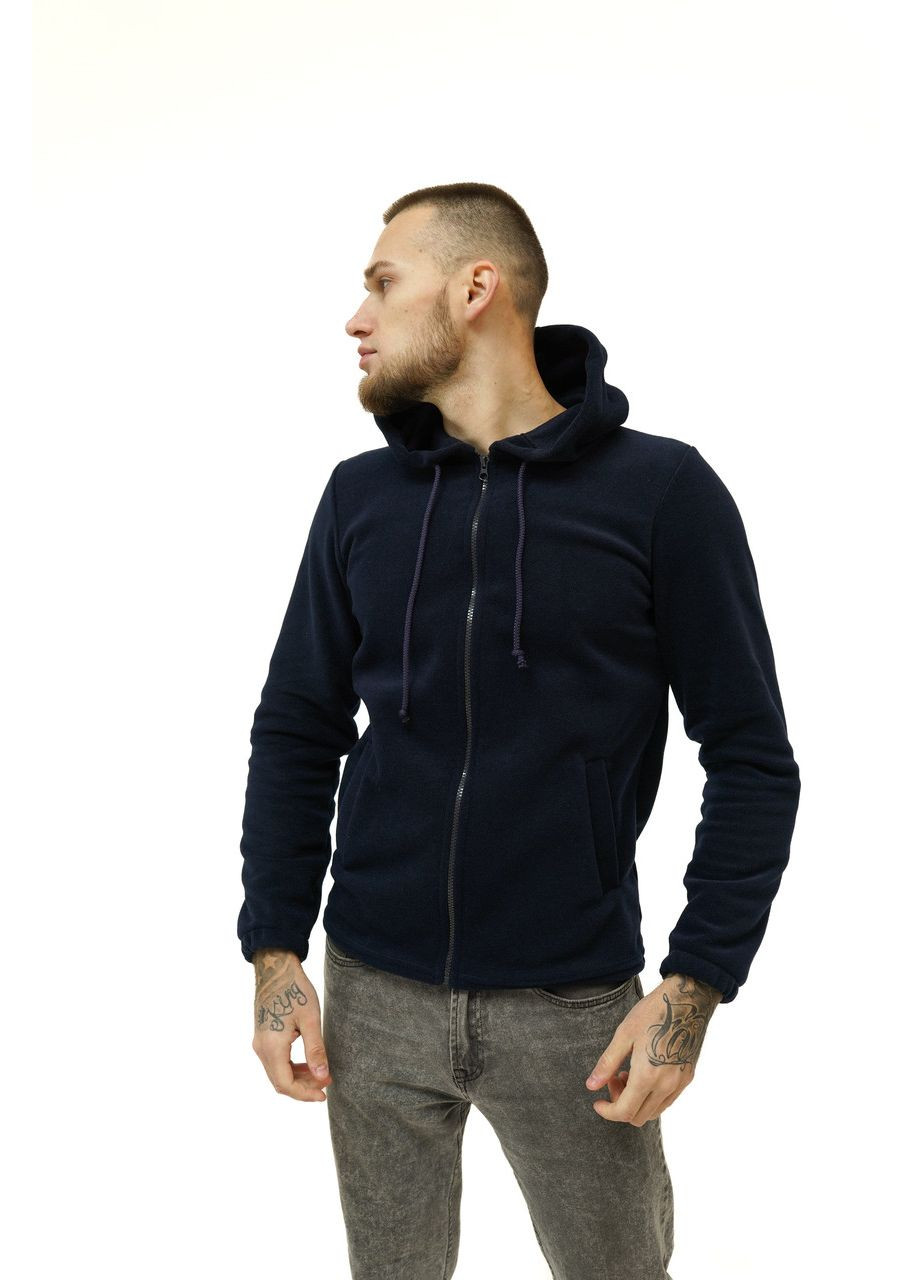 Толстовка флісова чоловіча з капюшоном, Кофта на флісі чоловіча, чоловіча толстовка Темно-синя, No Brand (368786422)