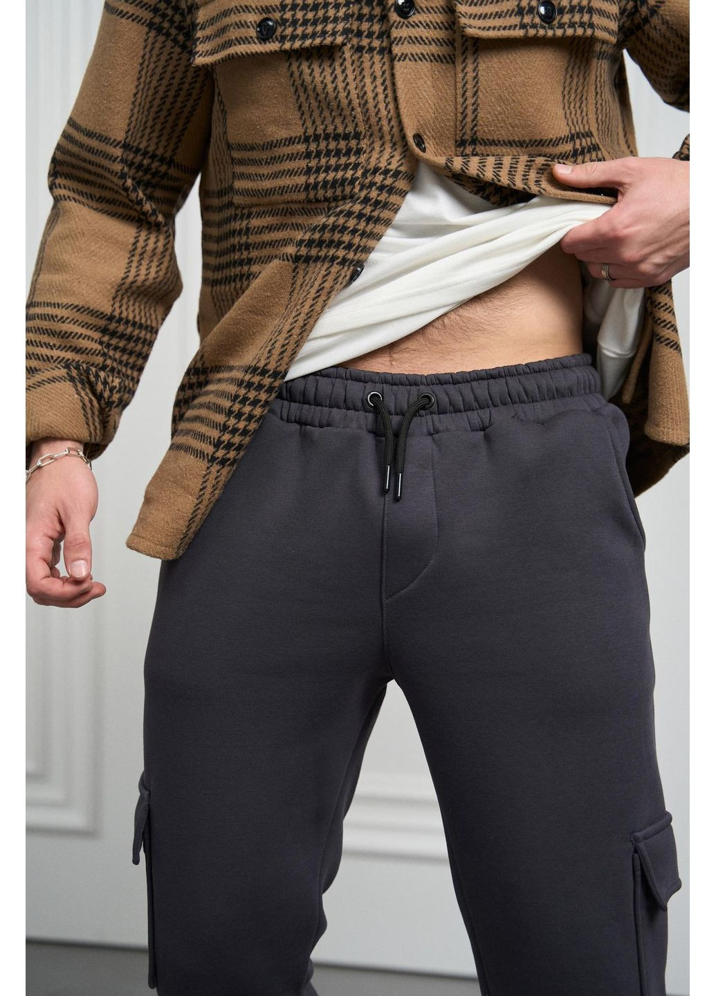 Чоловічі утеплені штани-карго з тринитки Vakko (361657531)