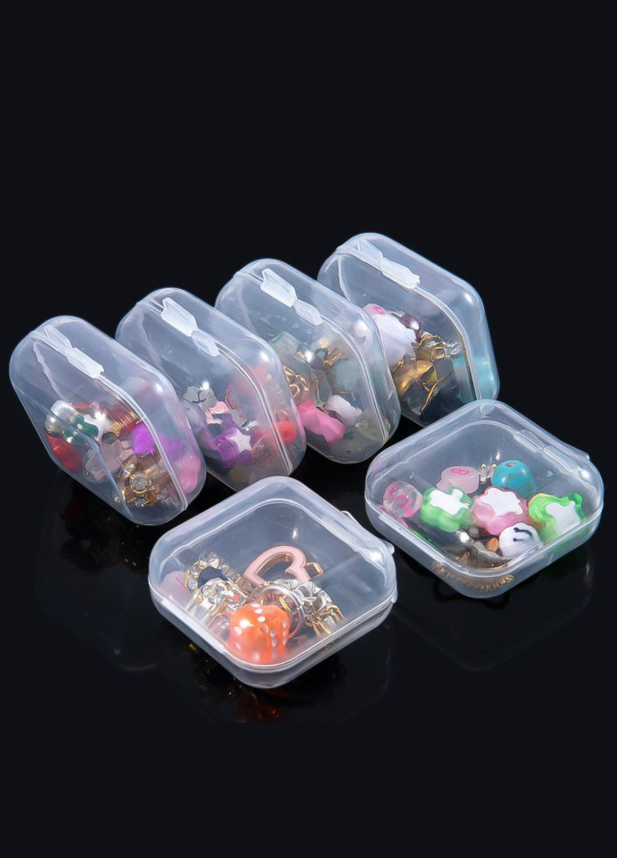 Коробочка-органайзер на защелке, 3,4х3,4х2 см, прозрачная No Brand (340486402)