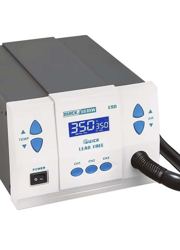 Термовоздушная паяльная станция 861DW ESD фен/1000 Вт/100-500°С/120 л/мин Quick (317204228)