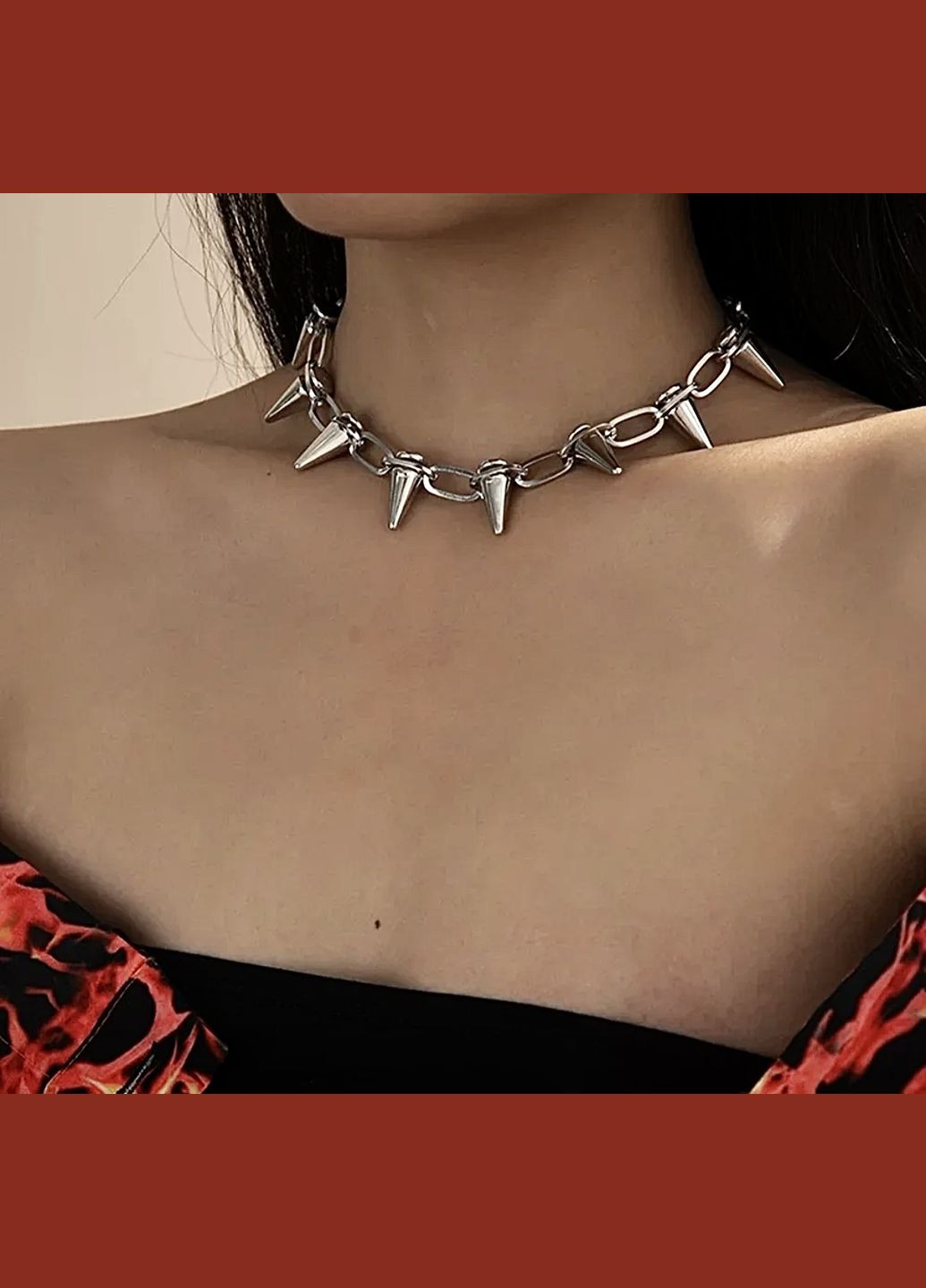 Чокер цепочка на шею "Шипы" (Браслет, 3 в 1) Унисекс No Brand (320777085)