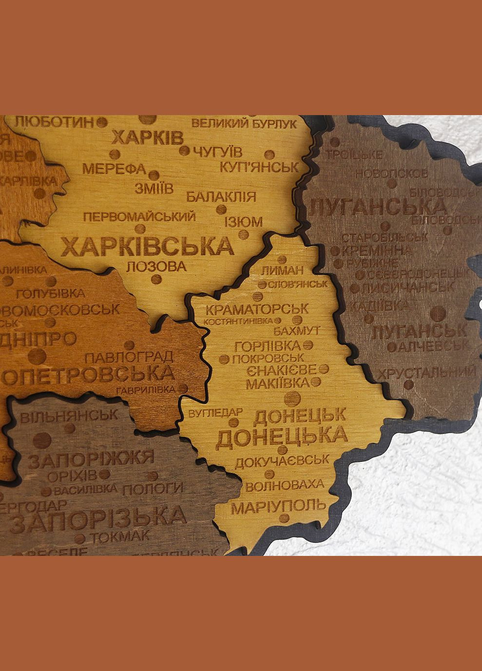 Мапа України настінна мала 3D об'ємна в коробці ручна робота 55*38.5 см (11) Гранд Презент (279382082)