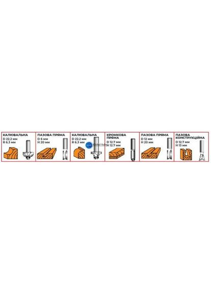 Набір фрез кінцевих для дерева 6 шт. (HT-0072) Intertool (365253043)