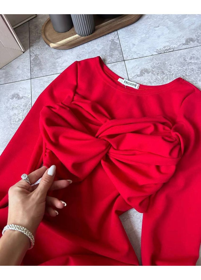 Красное вечернее, кэжуал платье No Brand однотонное