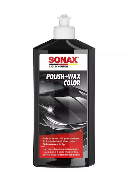 Цветная полироль с воском черный Polish&Wax Color NanoPro 500 мл Sonax (365657183)
