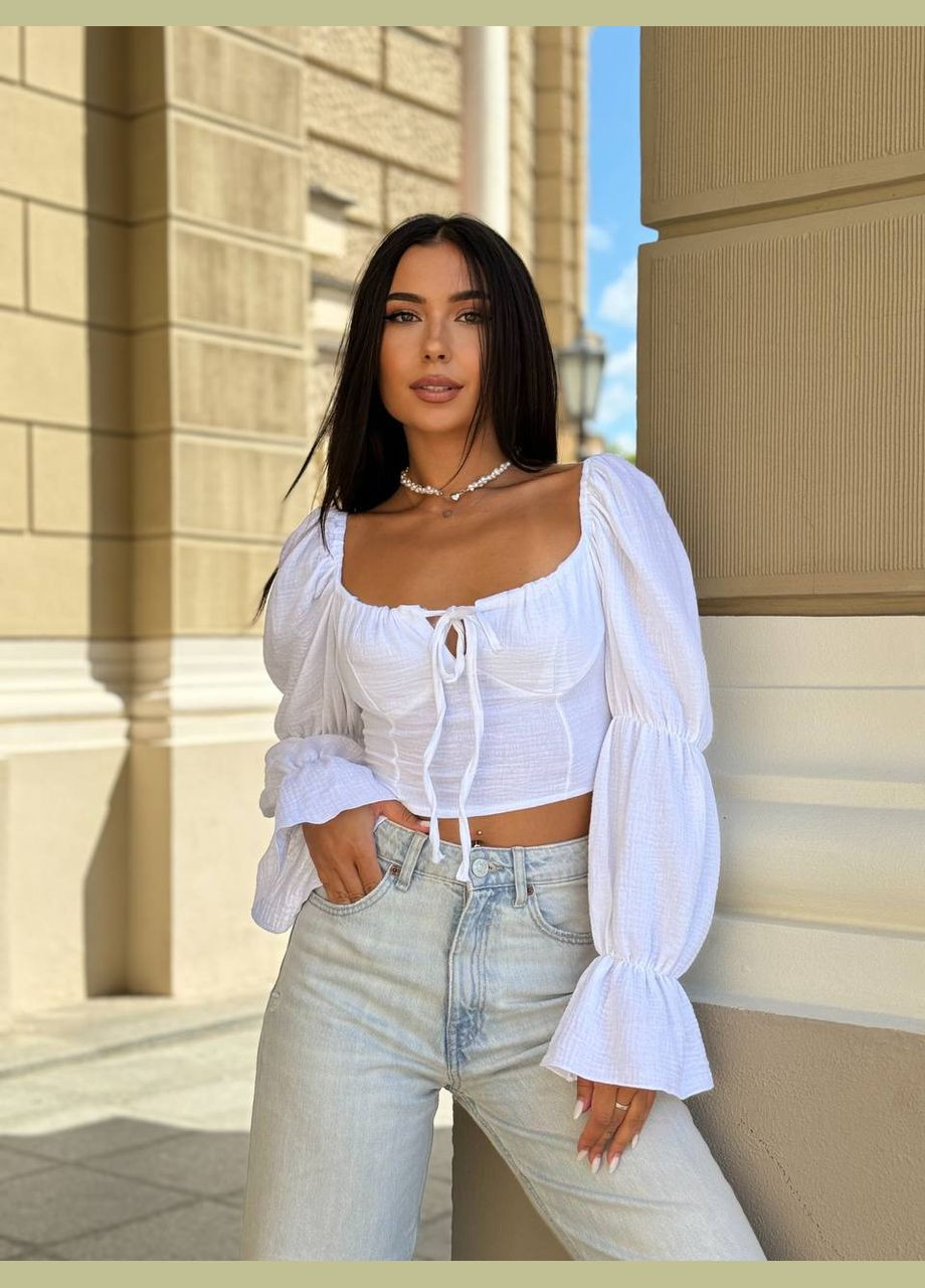 Топ из муслина с объемными рукавами Vakko (338531510)