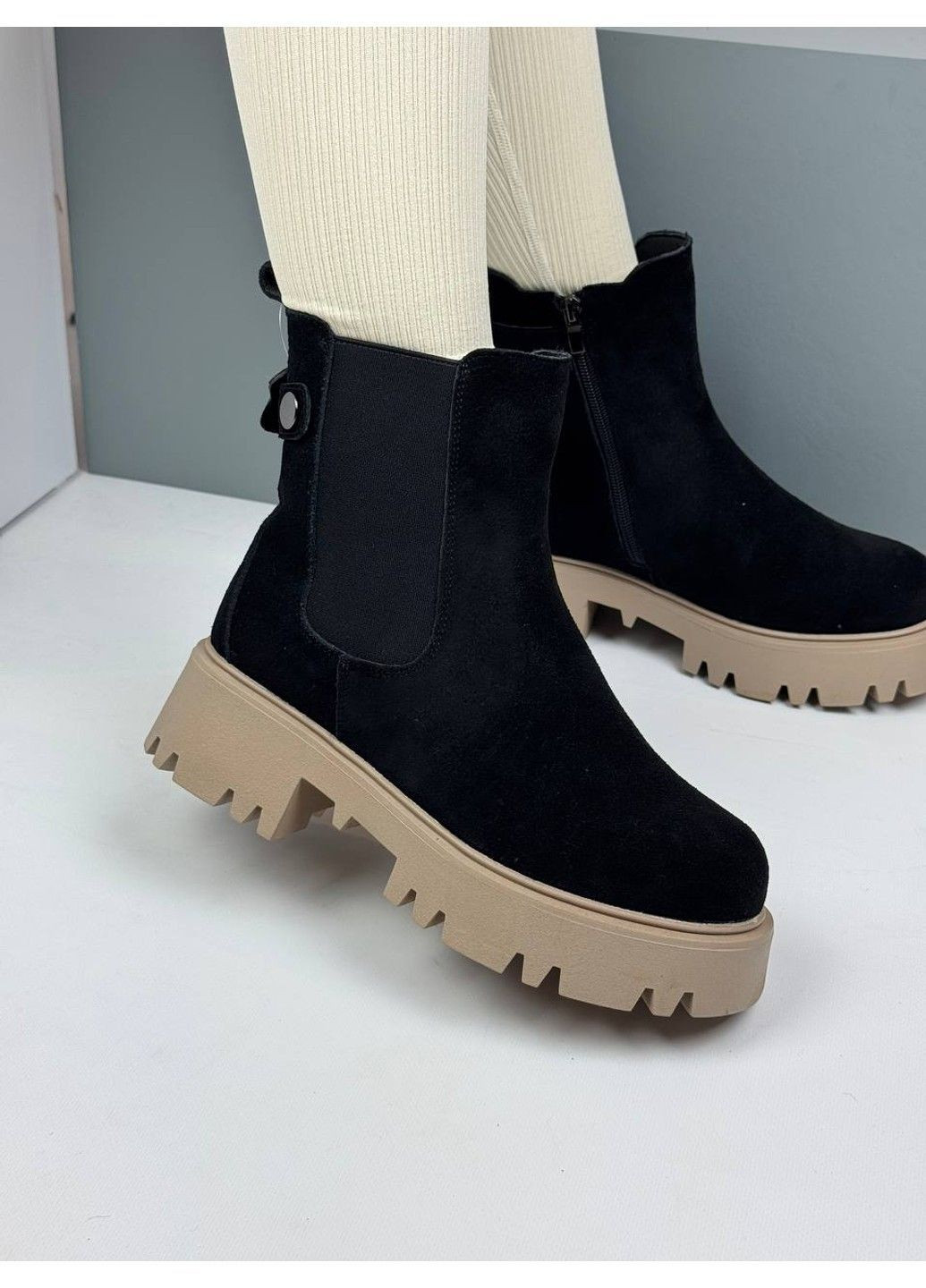 535 Черевики Зимові чорні замшеві Hengji (372384806)