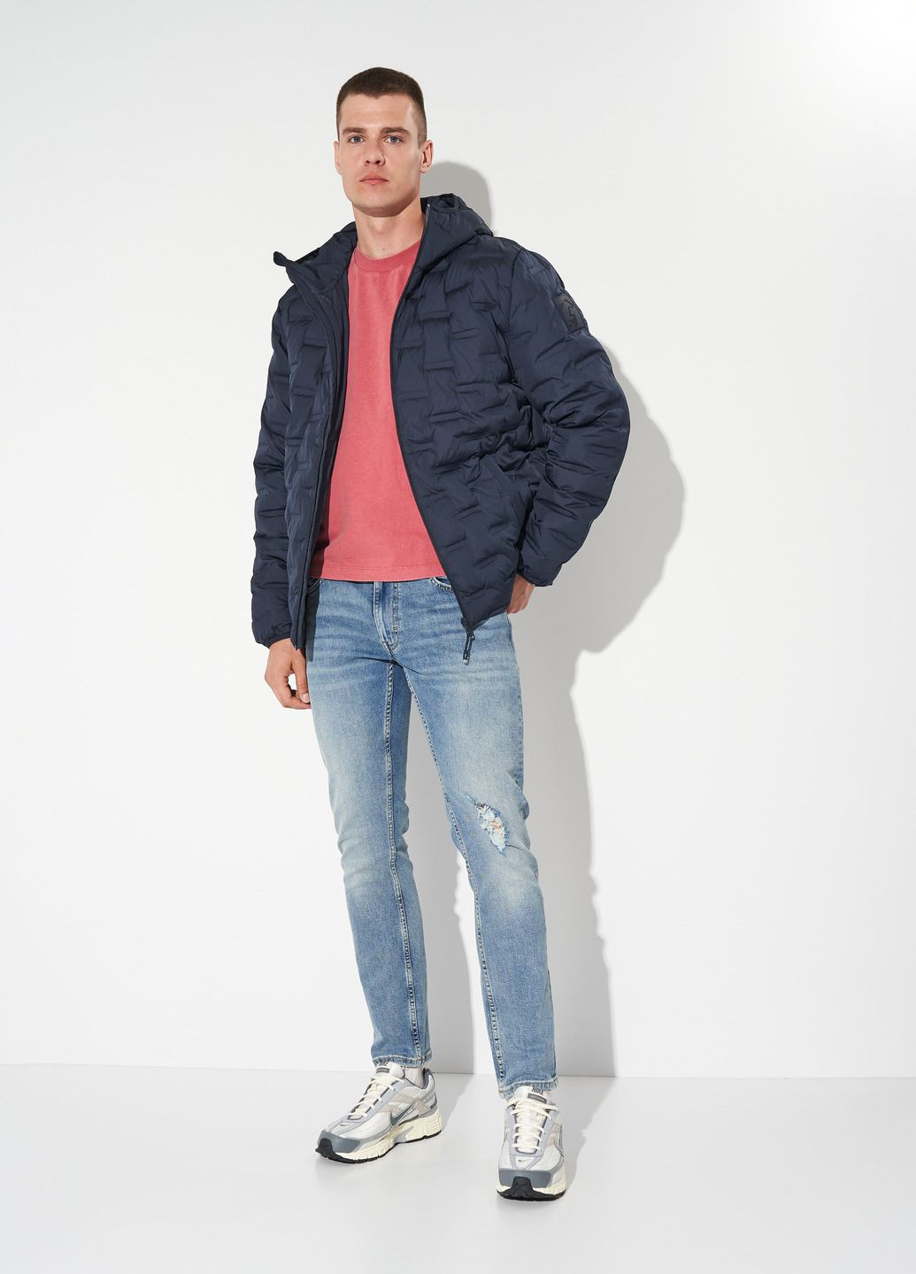 Темно-синя демісезонна куртка чоловіча () демісезонна з капюшоном темно- синій (1015600) Mustang Westchase