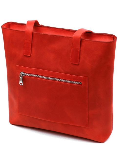Сумка шоппер жіноча з натуральної шкіри на плече середня Червоний 39159 Shvigel (353302631)