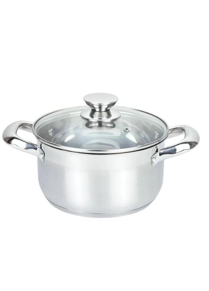 Кастрюля с крышкой ForСe GT-1107-24 24 см 6.1 л серебристая Gusto (335972866)