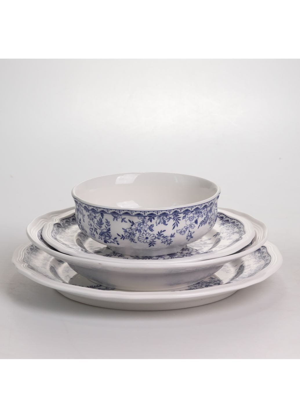 Столовый сервиз фарфоровый Bitossi 16 предметов на 4 персоны, синий Yiwu YY78-1A No Brand (366830677)