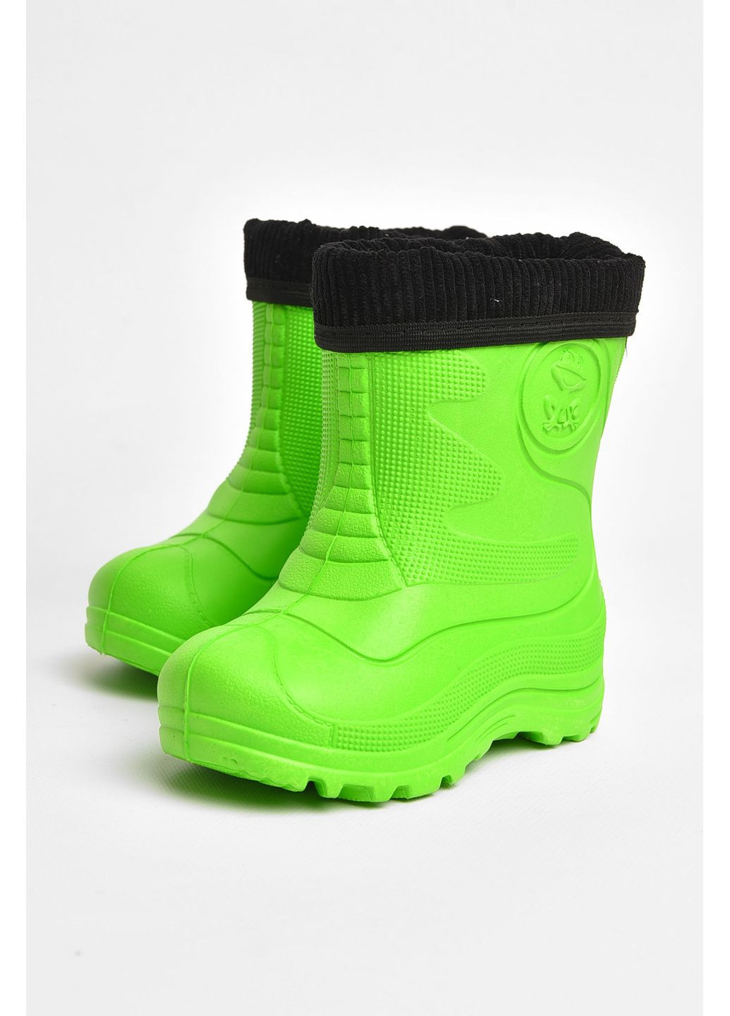 Осенние сапоги пена детские зеленого цвета со сьемным носком Let's Shop