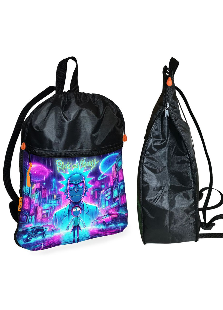 Рюкзак-мешок для обуви,спортивной формы Рик и Морти детская сумка для сменки с расширителем (1549) No Brand (324834030)