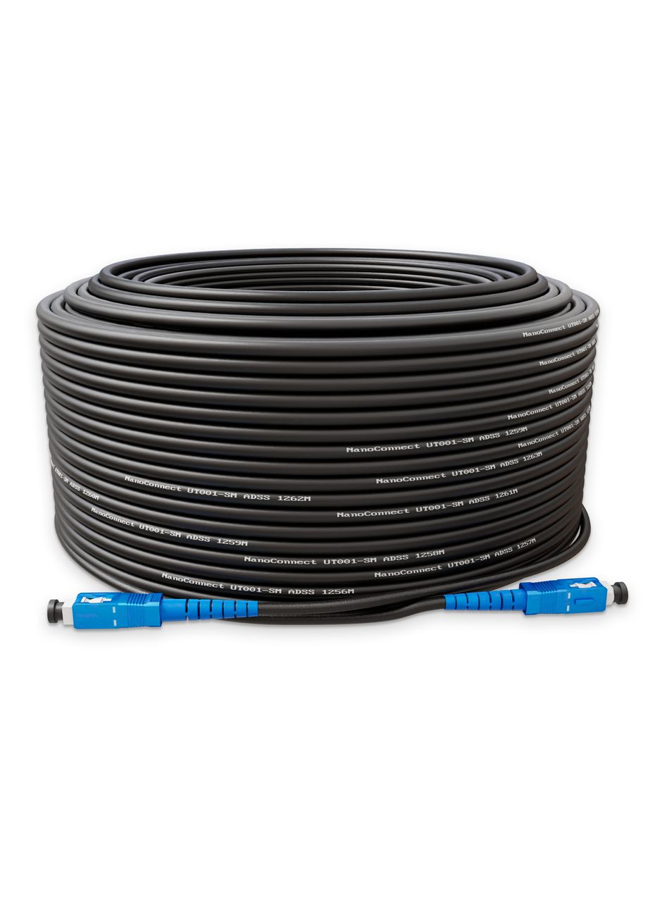 Патч-корд зовнішній самонесучий ADSS SC/UPC-SC/UPC Чорний HDPE, Singlemode G.652.D (SM), Simplex, 4,4мм - 250 м NanoConnect (299337889)