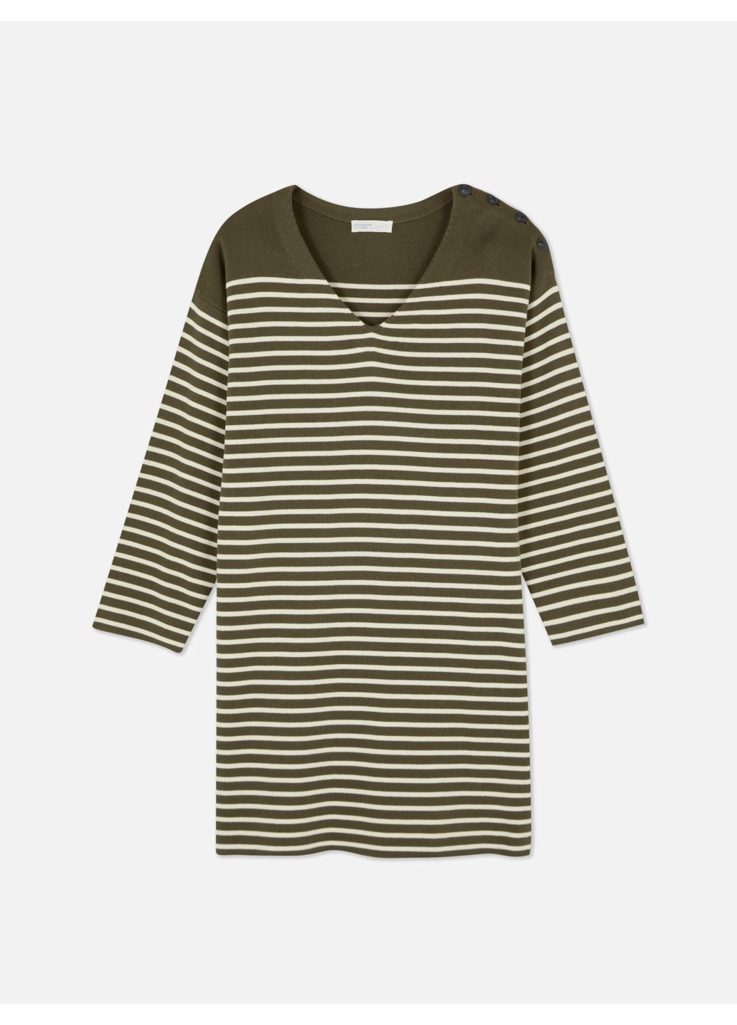 Оливковое (хаки) платье демисезон,хаки в полоску, Primark