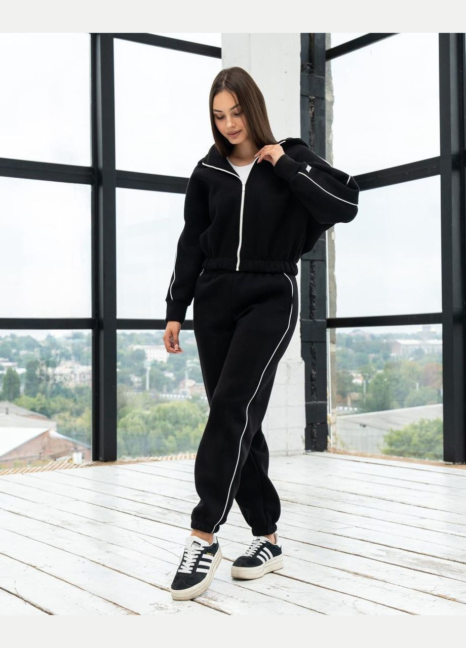 Теплый женский спортивный костюм - МОДЕЛЬ НОВИНКА турецкого бренда 🌿 Черный, 46 (M) Azna (315690012)