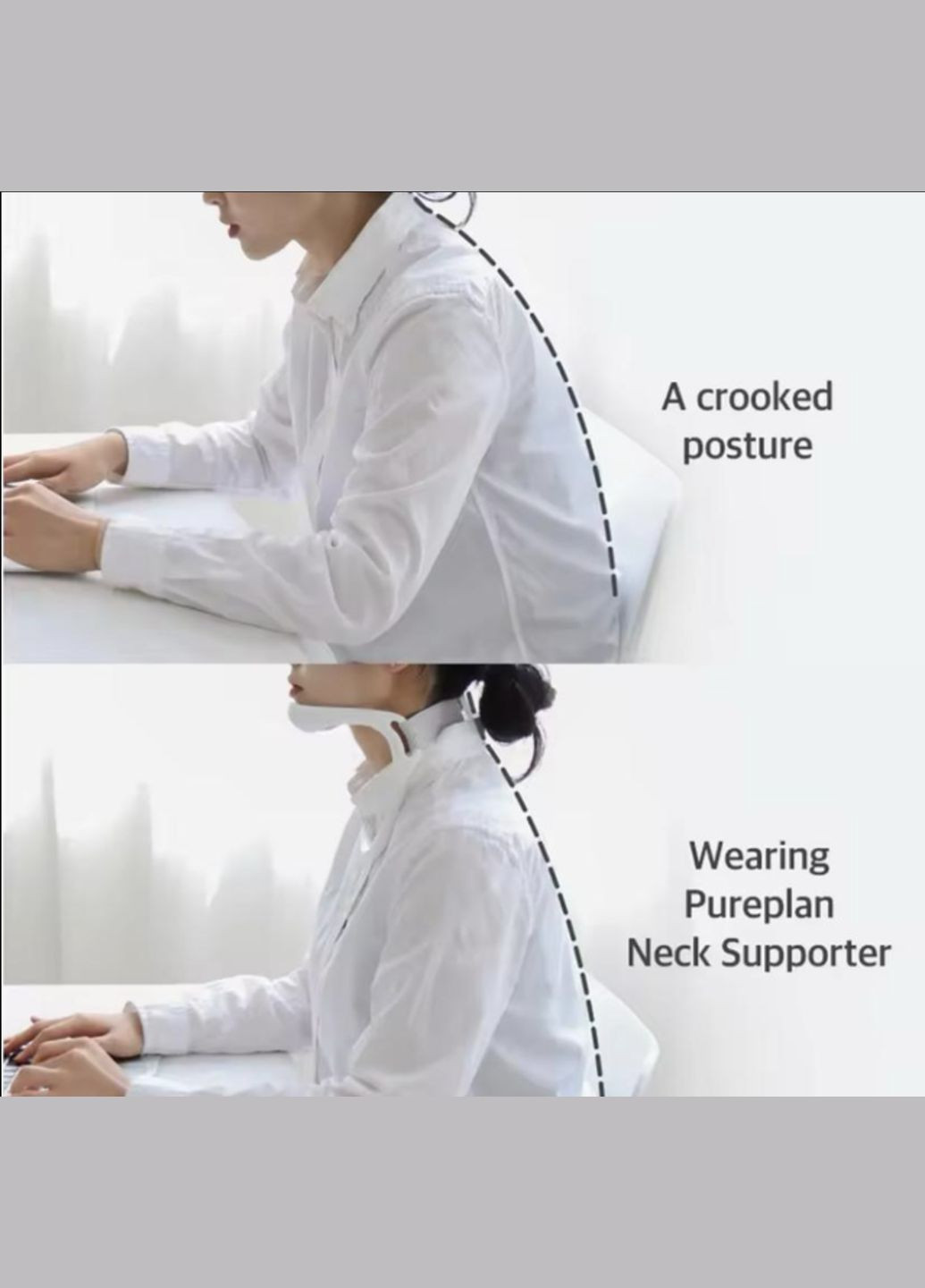 Корректор осанки фиксатор корсет на шею бандаж 1 шт Белый Neon (341534139)