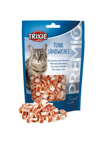 Ласощі Premio Tuna Sandwiches для котів кубики з тунцем і куркою 50 г Trixie (331651596)