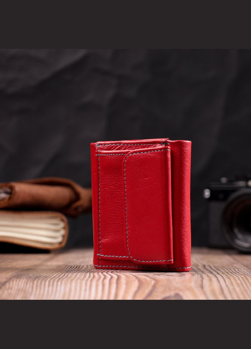 Жіночий гаманець із натуральної шкіри з монетницею на магніті червоний (sku_19502) No Brand (328218512)