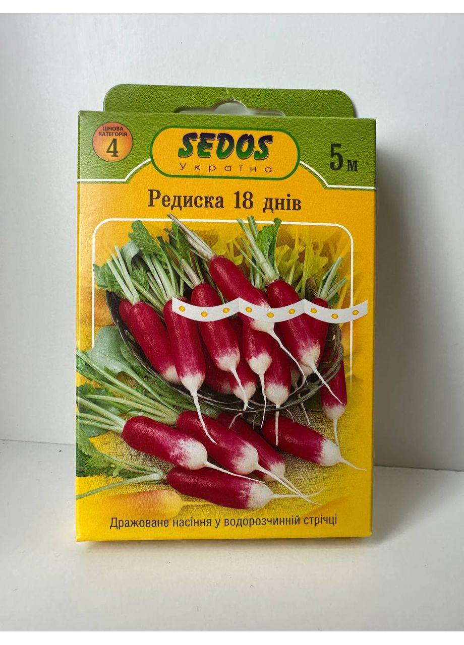 Редиска "18 днів" ТМ " " на стрічці 5 м. (150 насінин) Sedos (364535740)