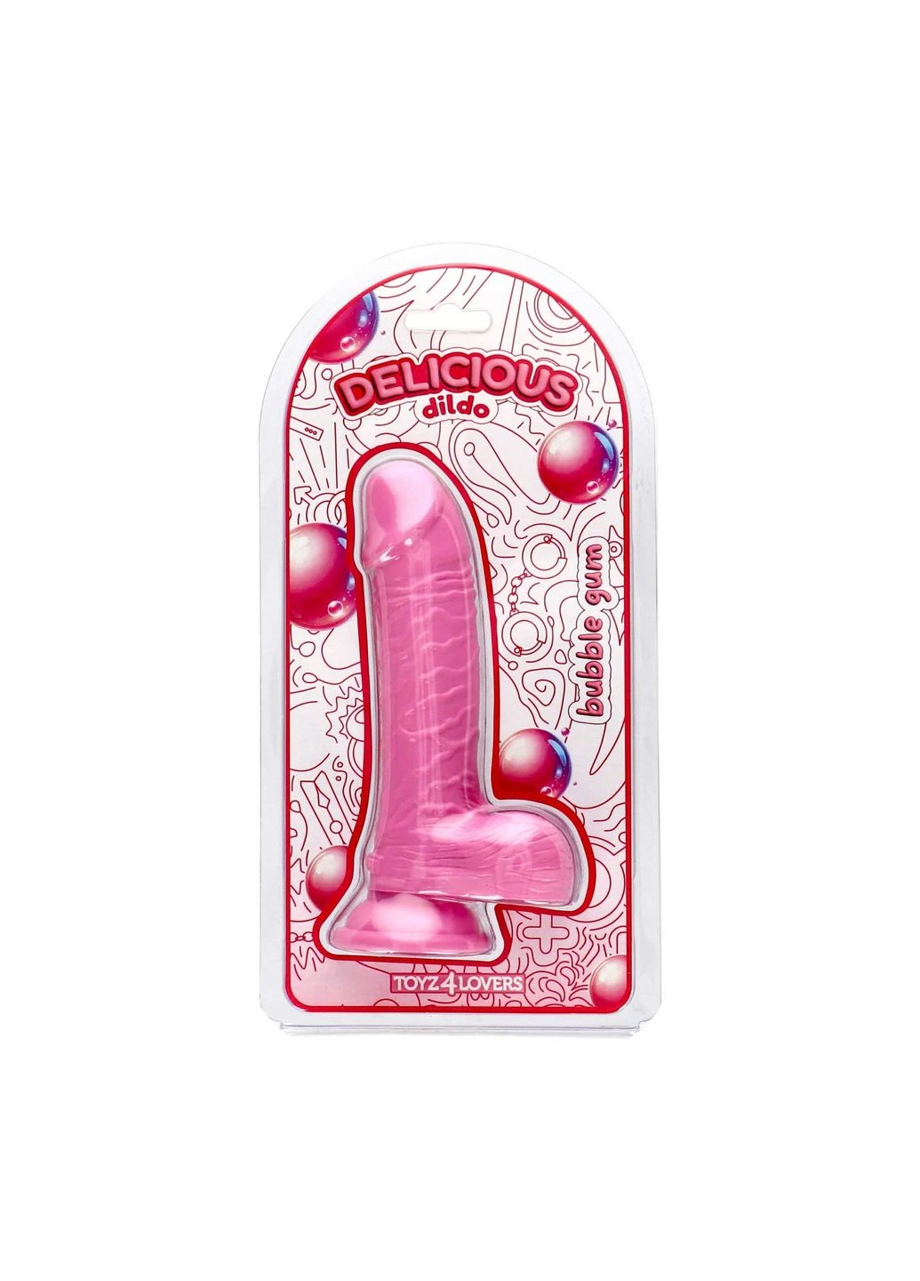 Фалоімітатор з ароматом жуйки Delicious Dildo Bubble Gum, 18 см Toyz 4 Lovers (402315820)