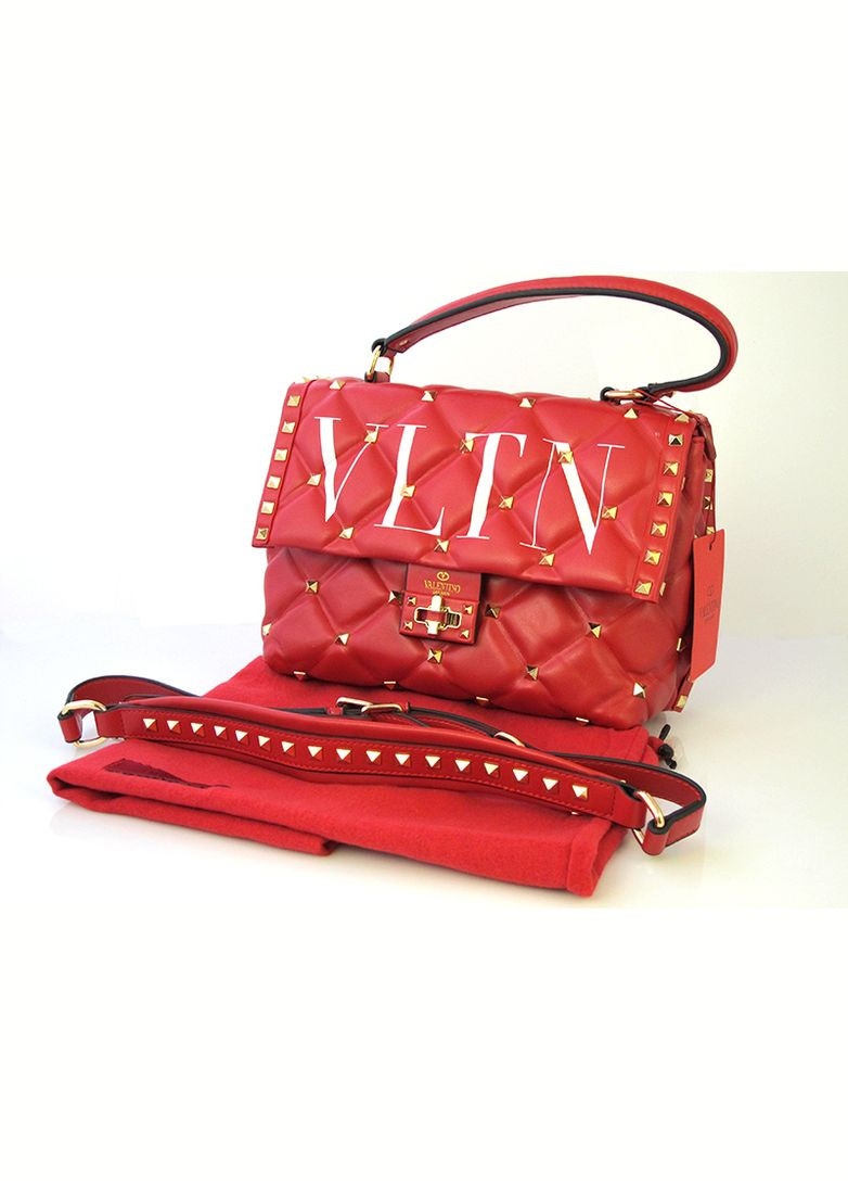 Женская сумка VLTN красная с белым No Brand (299177889)