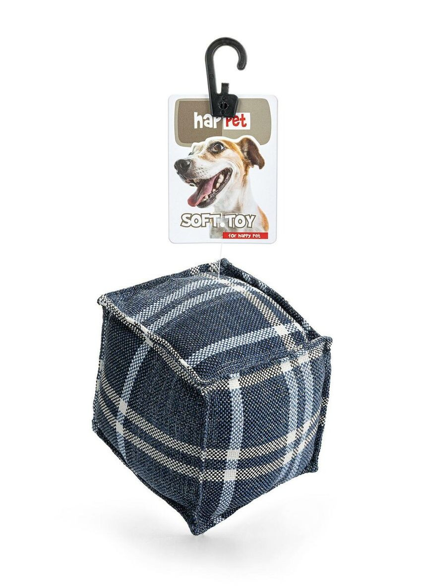 Іграшка для собак Текстильна іграшка куб, 60г, 11х11х11см, Синя Happet (353687523)