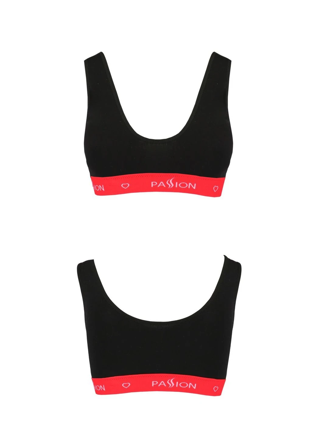 Черный демисезонный спортивный топ на широких бретелях ps003 top black Passion