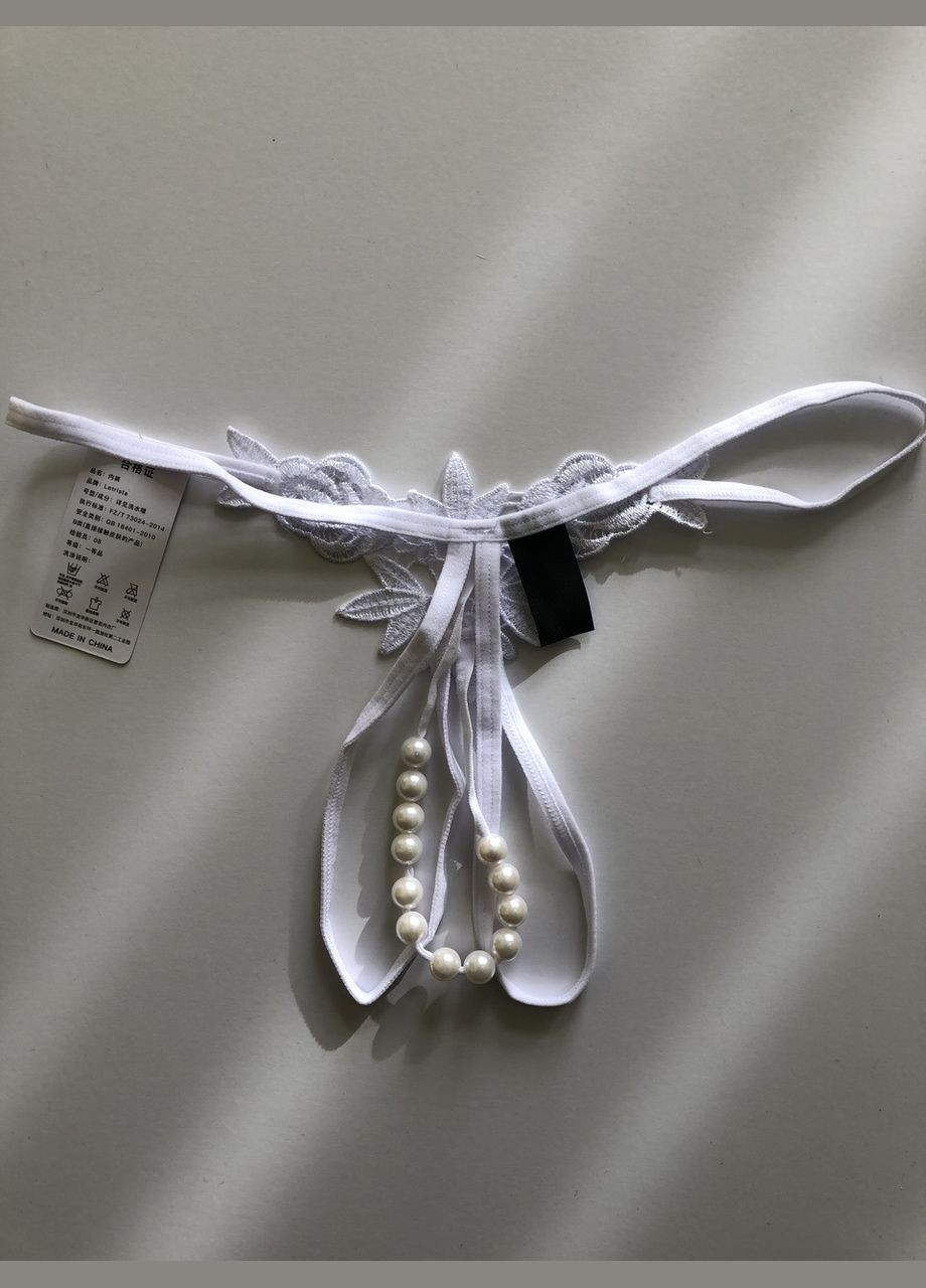 Трусики с разрезом стринги с жемчужинами трусики с бусинками сексуальное эротическое белье Sexy One Size (8-123) No Brand (312005249)