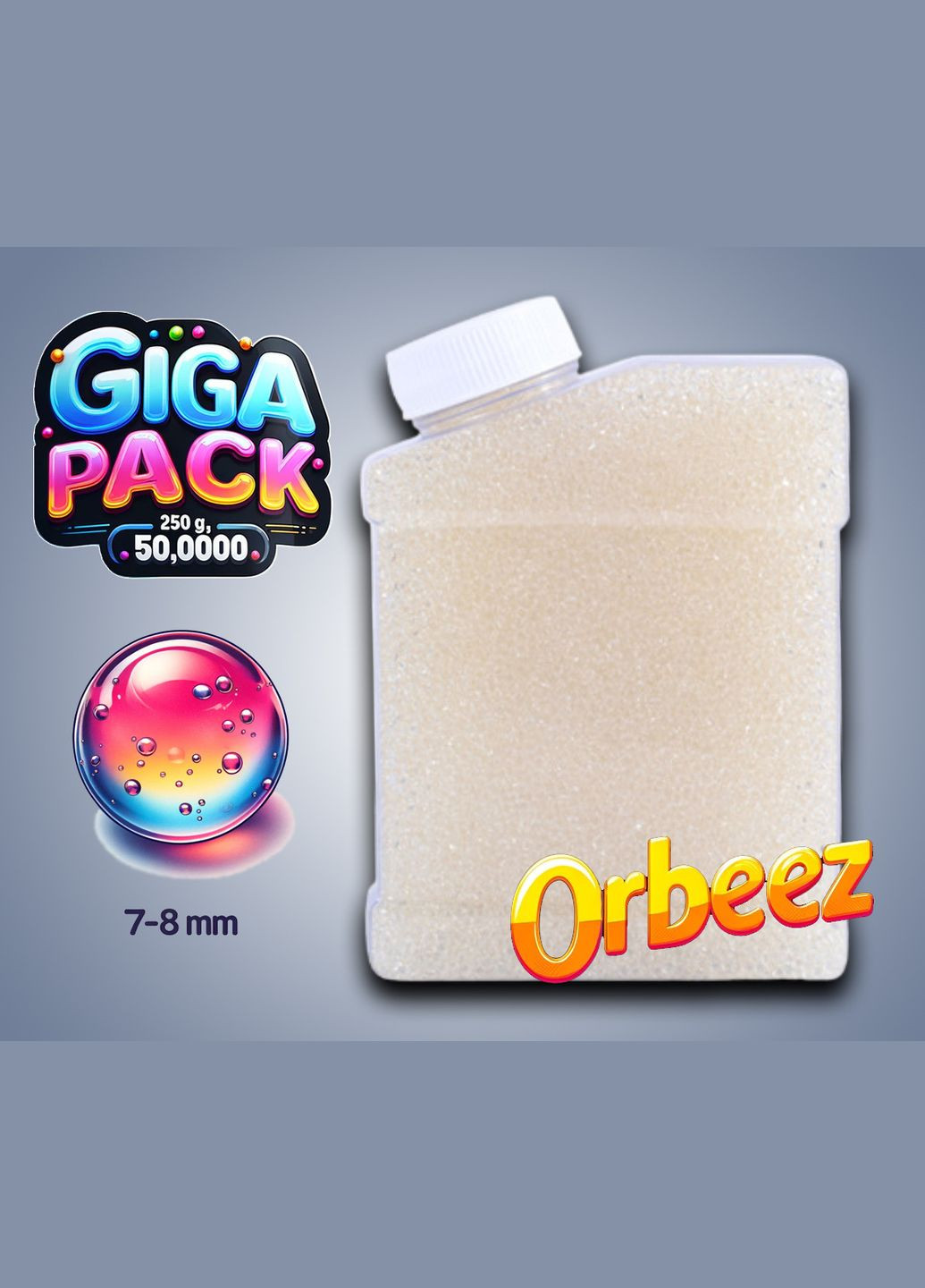 Орбізи, гідрогель, гідрогелеві кульки Orbeez 78 мм Giga Pack 50000 шт., прозорий No Brand (300076216)