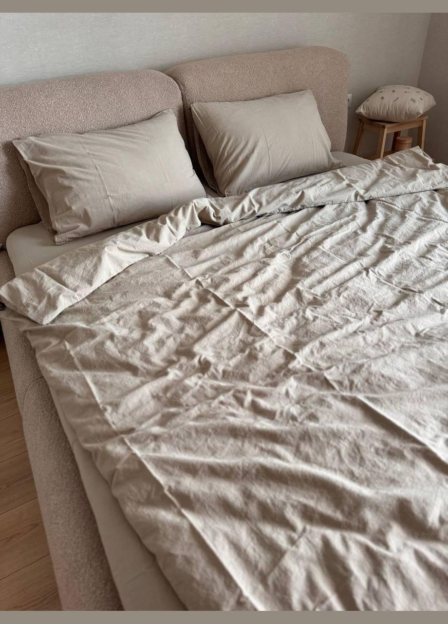 Комплект постільної білизни Євро 200х220 наволочка 50х70 2шт Капучино (П4К-al-sikel-var-007) No Brand (342097417)