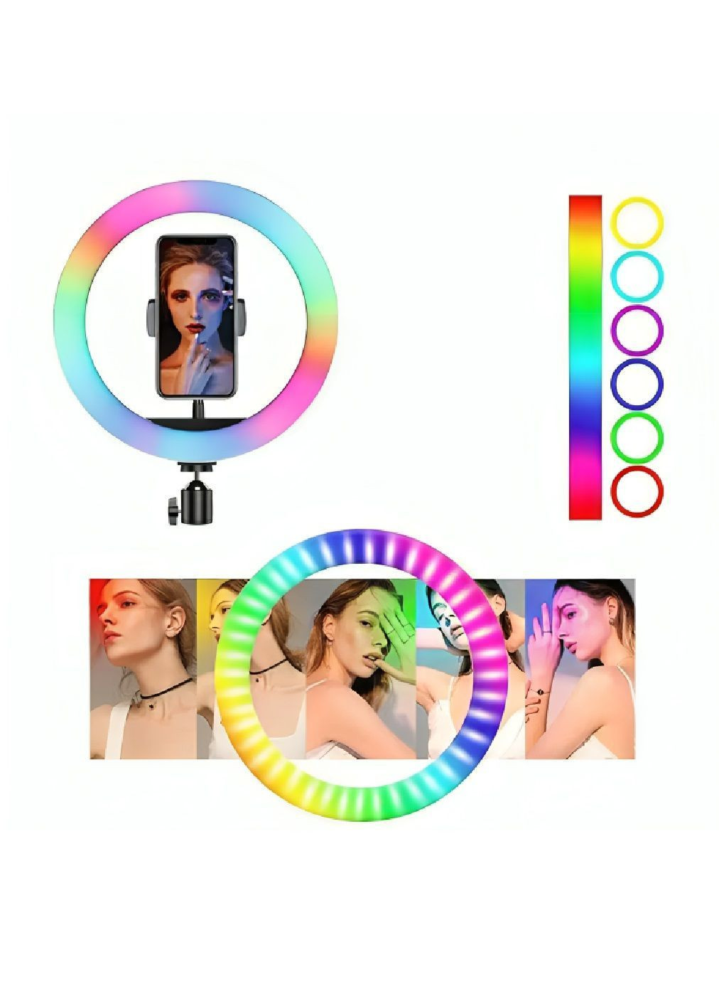 Комплект набір лампа 33 см з регулюванням яскравості пультом фіксатором для телефону камери штативом 200 см (482231-Prob) Unbranded (372189844)