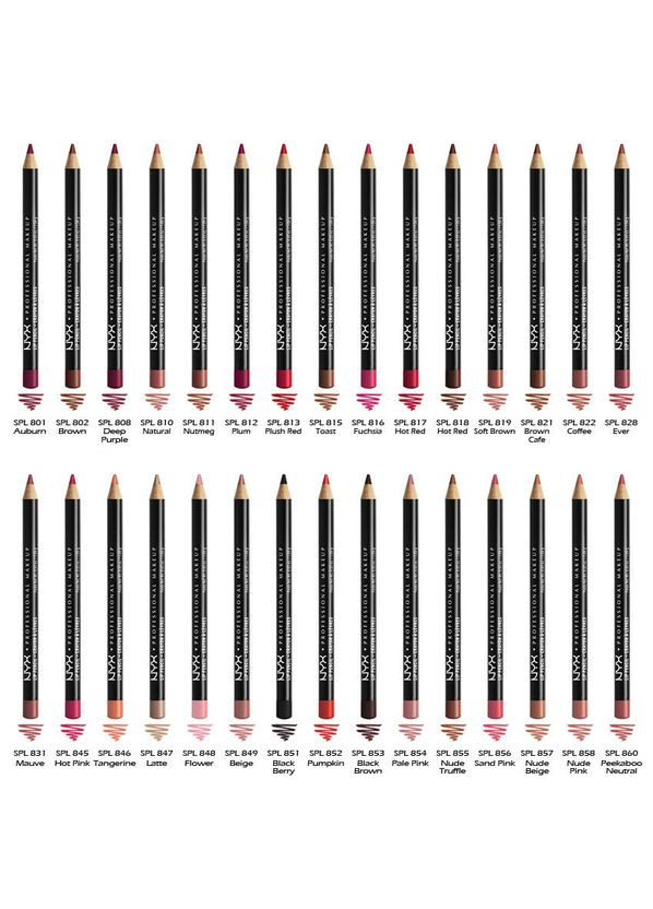 Контурний олівець для губ Slim Lip Pencil BROWN (SPL802) NYX Professional Makeup (279364408)
