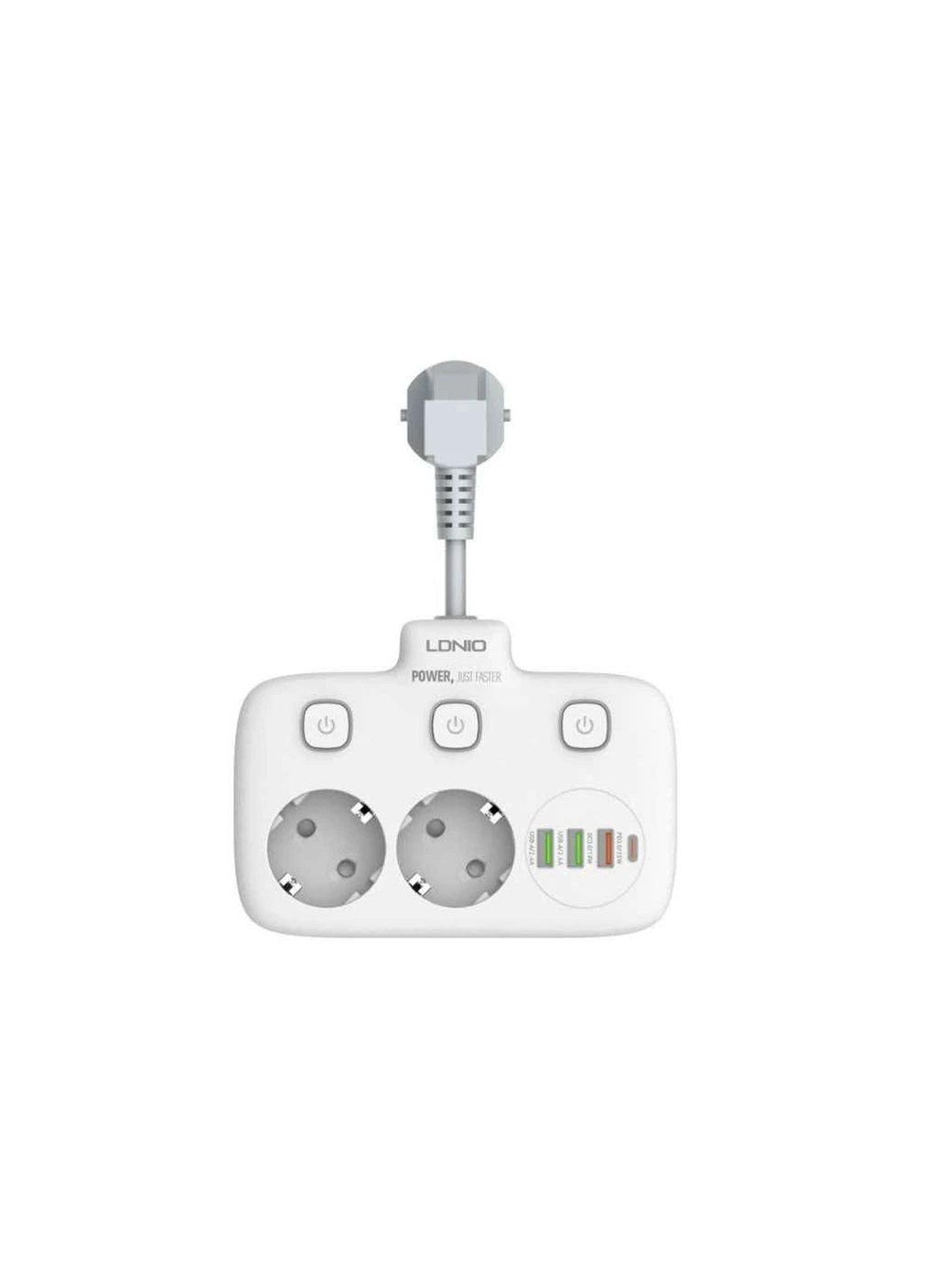 Сетевой адаптер SE2435 2 EU порта/1PD/1 ТМ LDNIO No Brand (387444764)