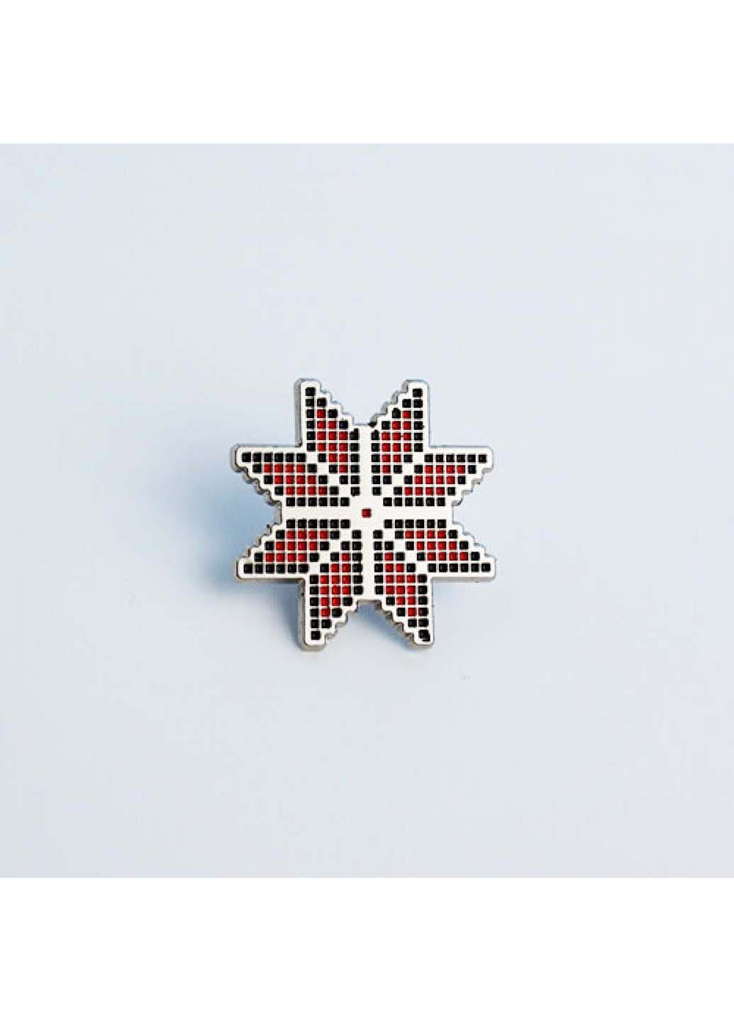 Значок Вышиванка звезда в украинском этно-стиле 25х25 мм Dobroznak (292338524)