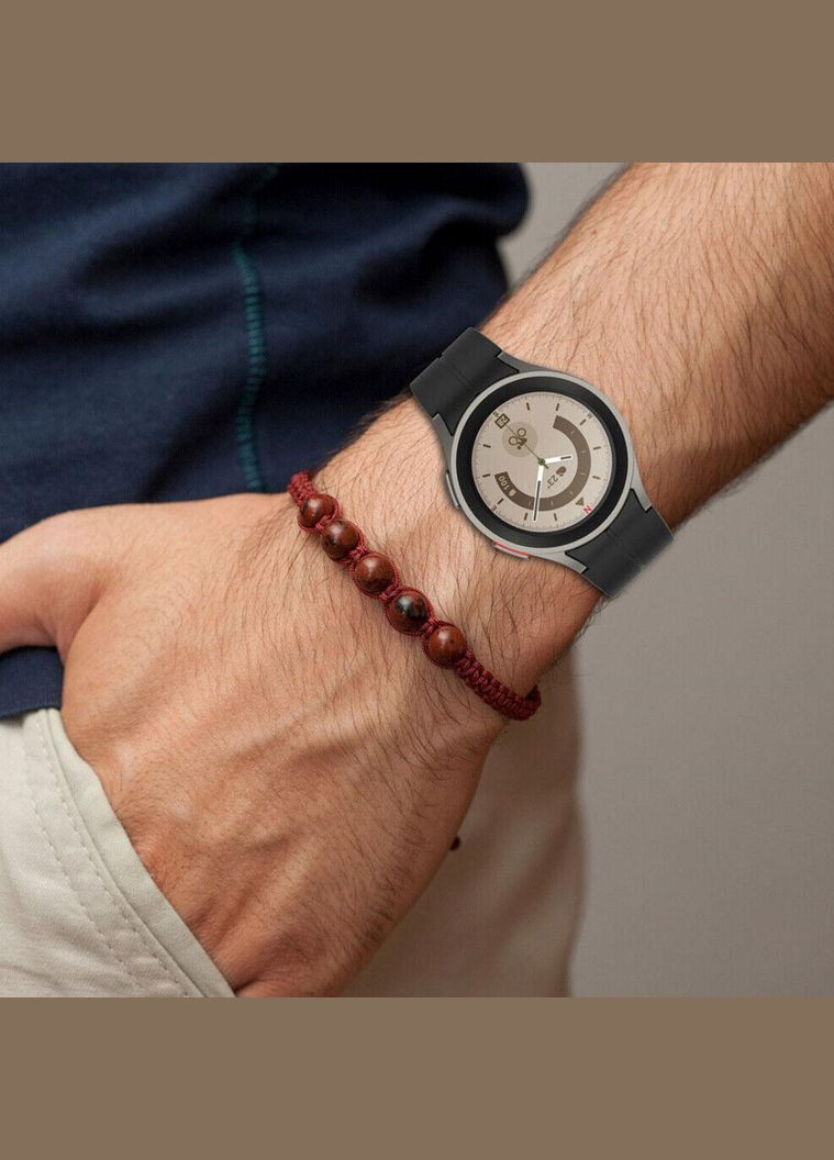 Ремешок Magnetic Silicone для часов Samsung Galaxy Watch 4 / Watch 5 / Watch 5 Pro Black&Silver M/L Primolux (264029072)