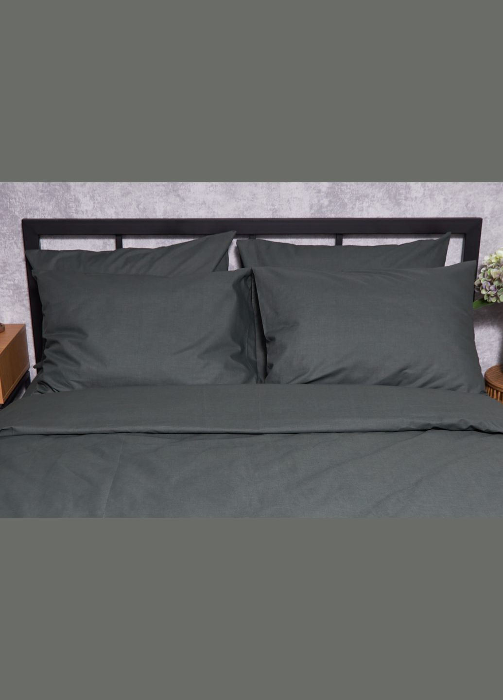 Комплект постельного белья Бязь Gold Люкс «» полуторный евро 160х220 наволочки 2х50х70 (MS-820002179) Moon&Star Dark Green (285717833)