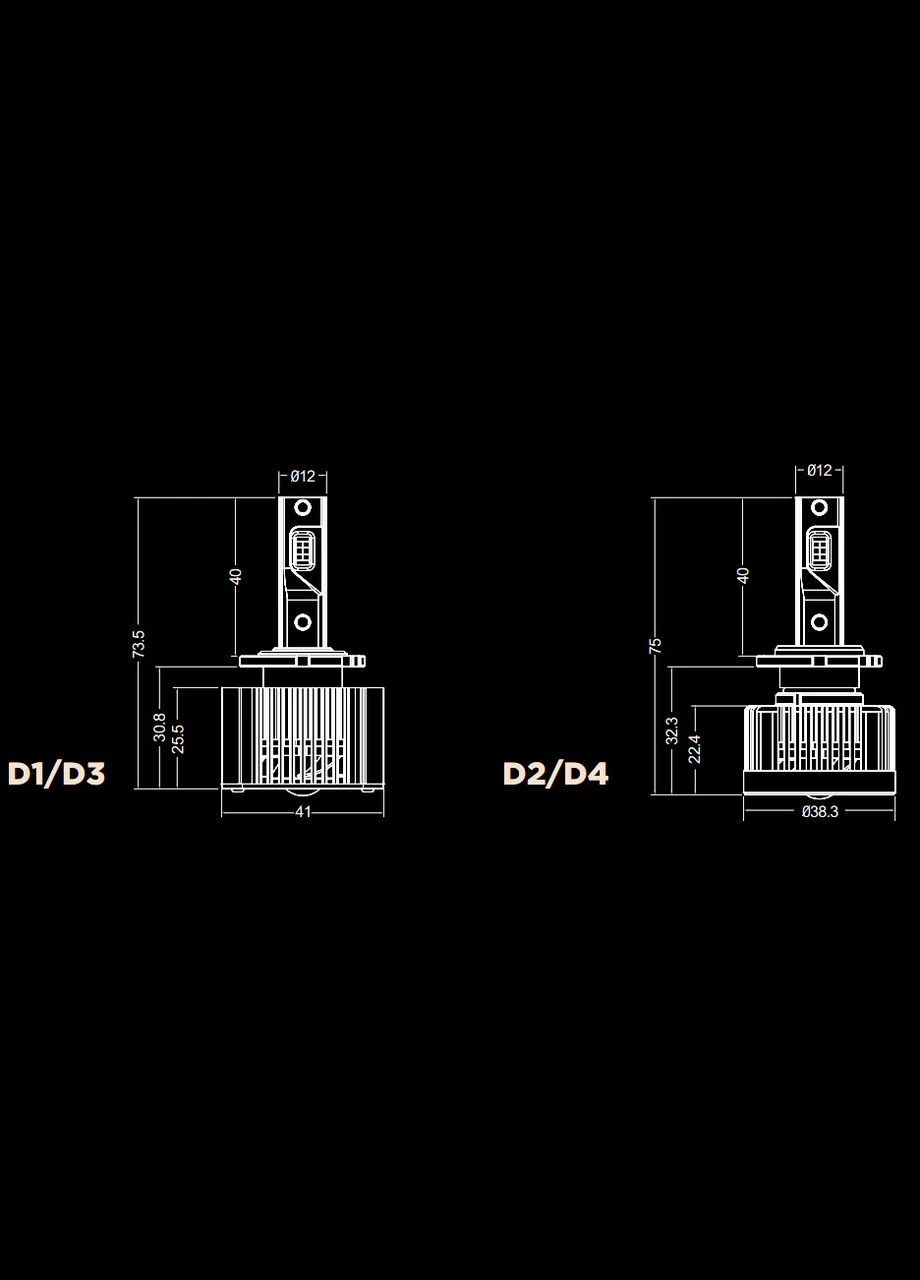 LED лампи автомобільні D1 PRO series 50W 6000K CAN під штатний блок DriveX (333334923)