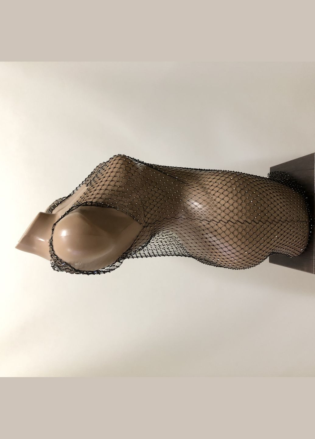 Черное женское прозрачное сеточное платье со стразами пеньюар No Brand